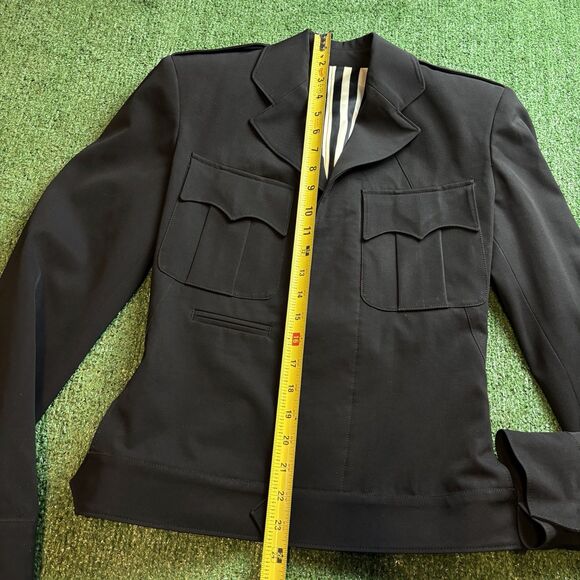 JEAN PAUL GAULTIER Femme BLACK Jacket White Striped Blazer Size US 4 - Picture 7 of 10